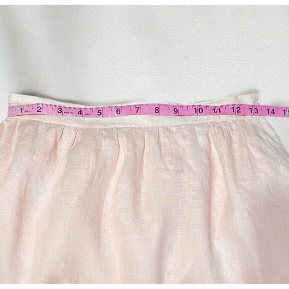 VTG 80's Capriccio by Digna Pink 100% Linen Blouse Skirt Set Victorian Lace Sz 6 - Picture 12 of 16